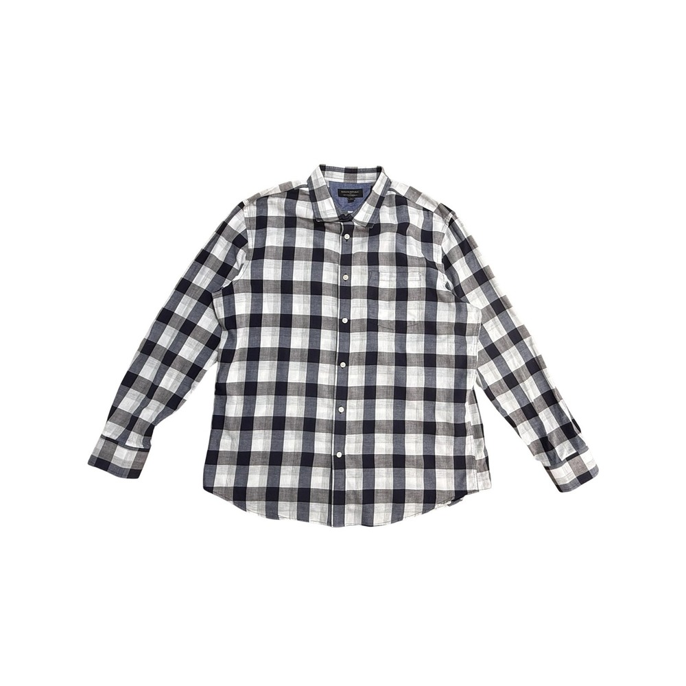 Banana Republic Shirt Mens‎ Large Blue Check Long Sleeve Button Front Casual